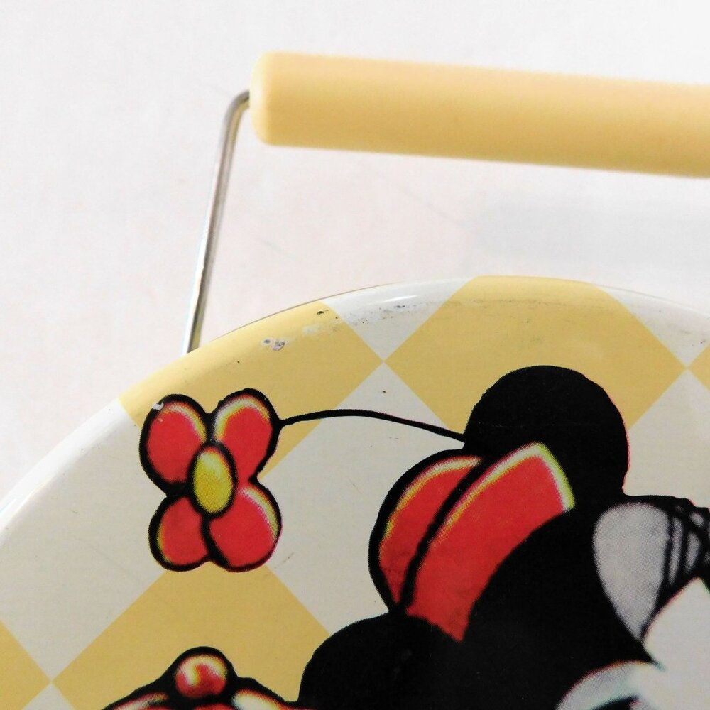 Disney Minnie Mouse Collectible Tin Mini Lunch Box Vintage 1998 Round Yellow 6x6 - Picture 10 of 12